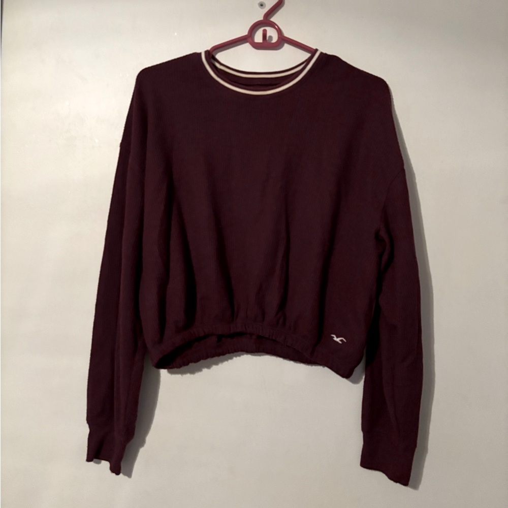 burgundy cropped sweater